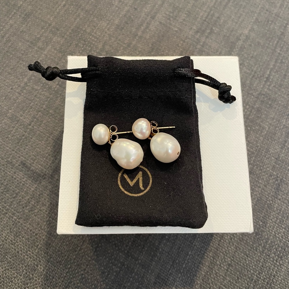 Mejuri Bold Pearl Drop Earrings